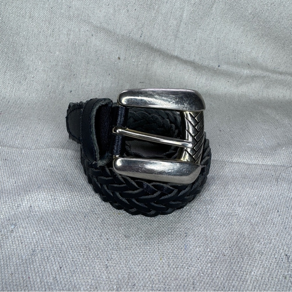 Vintage Black Braided Chic Leather Women’s Belt Sz Medium